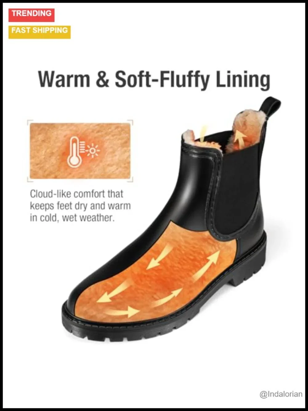 Women's Waterproof Insulated Snow Boots Fur Lined Chelsea Ankle Booties